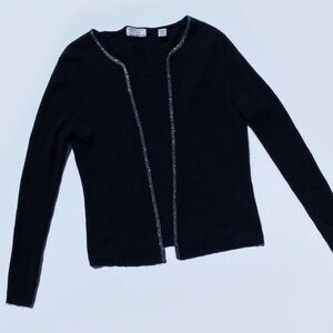 Lord & Taylor 100% Cashmere Black Cardigan Women's Medium Fall Winter Casual